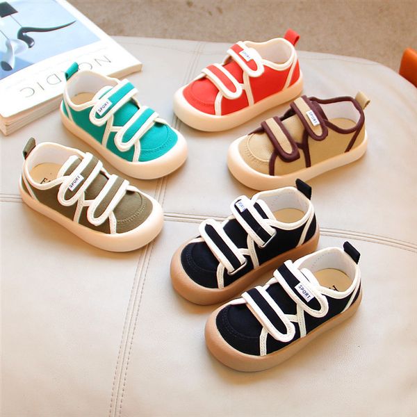 Sneakers All match Toddler Girl Tacco piatto Scarpe per bambini per bambini Ragazzi Fashion Bordato Canvas Baby F02142 221205