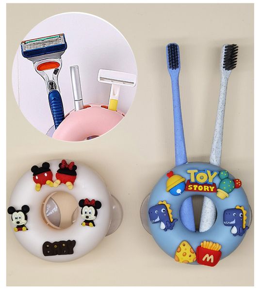 Portaspazzolino Prodotti per il bagno Simpatici cartoni animati Portaspazzolino Punch Free Portaoggetti per denti fissato al muro Accessori per il bagno Set per bambini 221205