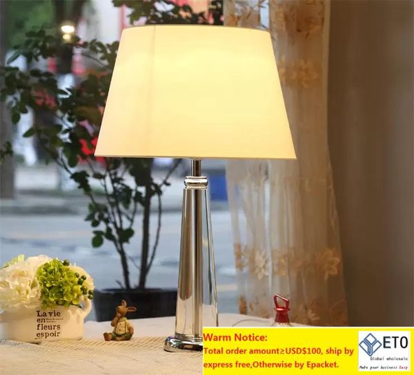 American ModernTable Lamps E27 Bulbo Shade Crystal Desk para lumin￡ria de decora￧￣o de quarto