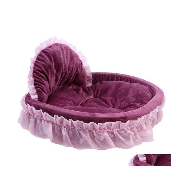 Cucce per gatti Mobili Cuccia per cani Divano Rosa Pizzo Cucciolo di casa Pet Teddy Letti per gatti Cucce per nidi 682 K2 Consegna di goccia Forniture per giardino domestico Dh4Uz