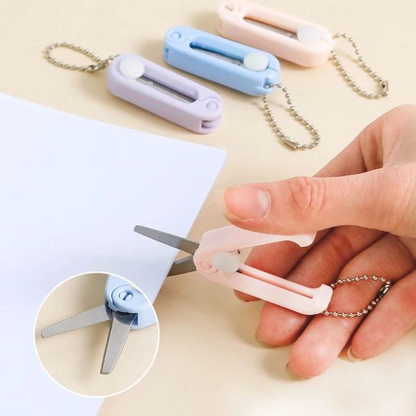 Mini Creative Scissors Dobring Scissors Morandi Ferramenta de arte simples de corte de papel Estacionário Scissors Office School Supplies