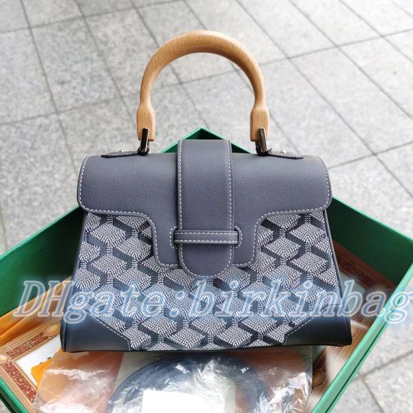 Mit Box Saigon Bamboo Clutch-Einkaufstasche Damen Herren Luxus-Designer-Holzgrifftasche aus echtem Leder Hot Travel CrossBody-Handtaschen klassische Mode Umhängetaschen