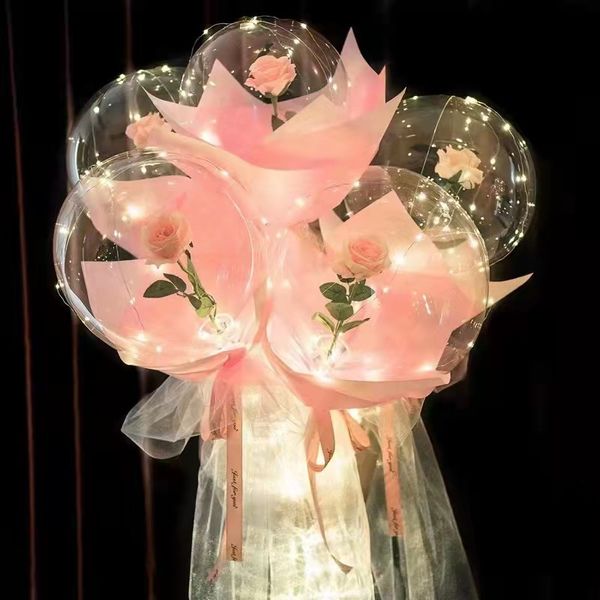 Воздушные воздушные шарики для вечеринок в Валентина Прозрачные световые воздушные шары с розовым цветом для гонкой свадьбы на день рождения