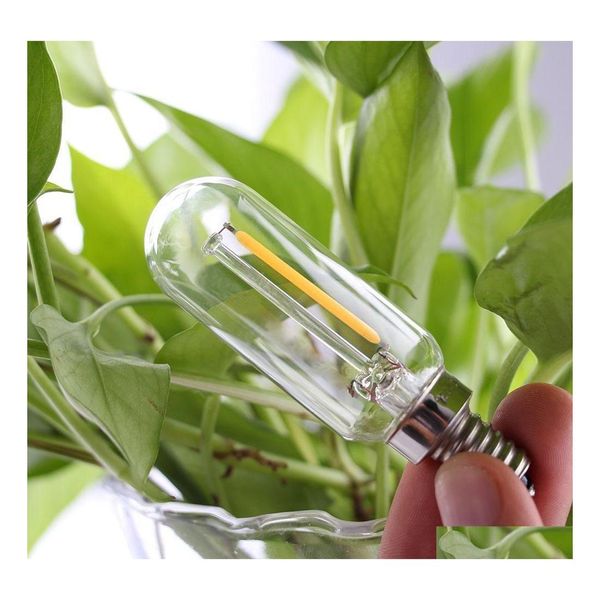 LED -Lampen Brelong T25 Edison LED Filament Licht BB Dimmbare Kerzenröhre 1W 2W E12 E14 110V 220V Weiß warm Drop Lieferlicht OTGVC