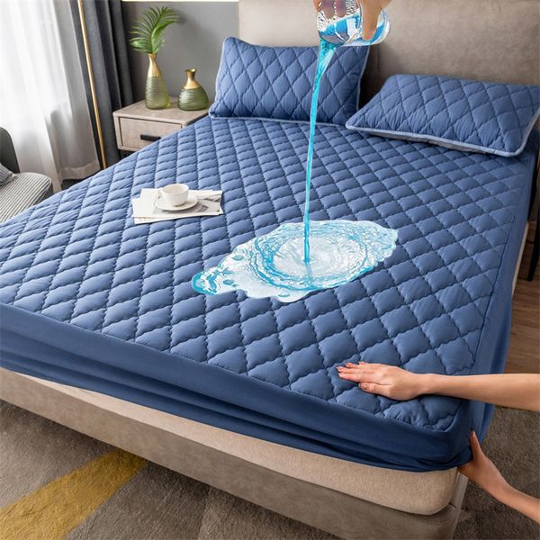 Coprimaterasso Coprimaterasso Coprimaterasso Impermeabile Coppia Lenzuolo con angoli trapuntato elastico Euro Biancheria da letto matrimoniale 90 150 180x200 221205