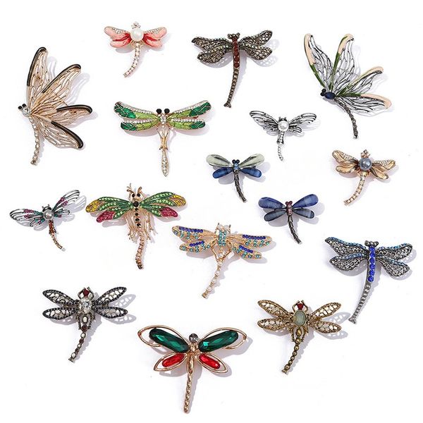 Multi Styles Dragonfly Rhinestone Broches