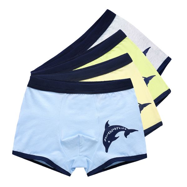 Mutandine 4 pezzi / lotto Bambini Ragazzi Biancheria intima Cotone Carino Slip Boxer Pantaloncini Cartone animato Mutande 2 16 Anni 221205