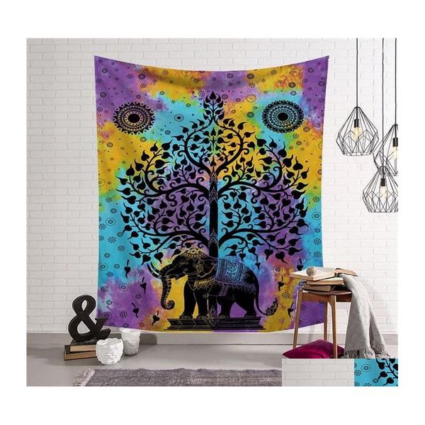 Asciugamano in fibra di poliestere Rec Telo mare Mti Design Mandala Style Panno da parete Arazzo artistico Asciugamani da bagno Decorazione Pad 17Ls Drop Del Dh42H