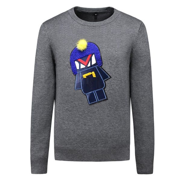 Maglioni maschili da uomo pullover lettere casual stampa di tendenza di tendenza di cotone rotonda collo tondo giovane stile coreano slim fitting fila