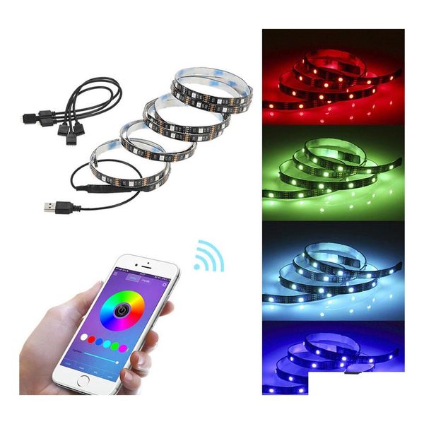 LED-Streifen, USB-Bluetooth-Steuerung, LED-Streifen, Hintergrundbeleuchtung, Anwendung, Smd5050, 90 LEDs, Bare-Board/wasserdicht, 10064, Drop-Lieferung, Otupc