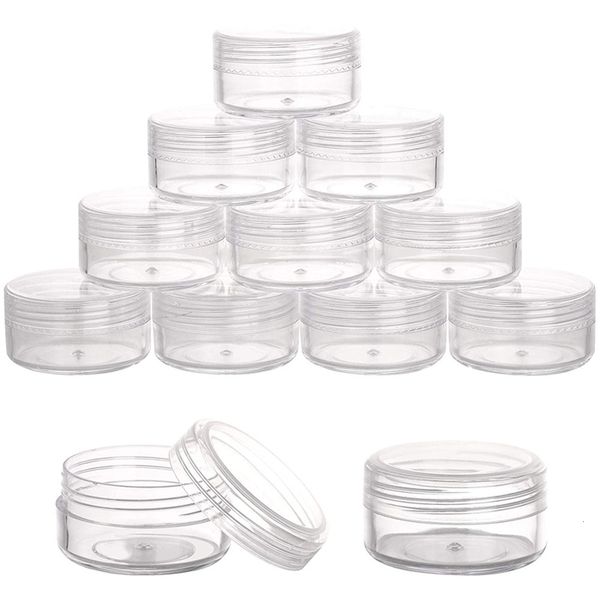 Ferramentas de maquiagem 100pcs compõem Jar Amostra cosmética Recipiente vazio tampa plástica de tampa pequena de garrafa de garrafa Creme Viagem Pote 3g 5g 10g 15g 20g 221205