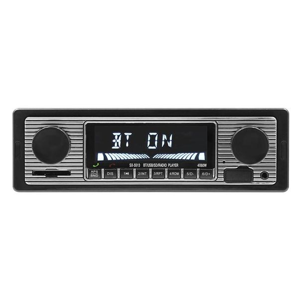 Retro Car Car Radio Bluetooth compatibile Car Stereo Audio Vintage Wireless MP3 Multimedia Player AUX USB FM 12V Stereo classico