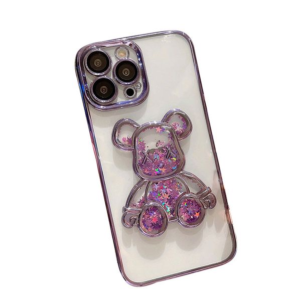 Premium Solid Bear Design Apple Mobile Case Quicksand Antrystone Case Case Girls Защита Back Back прозрачные прозрачные обложки TPU для iPhone14 13 12 Pro Max 11 XS