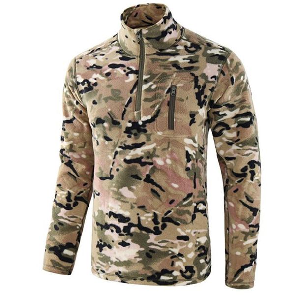 Jaquetas ao ar livre Capuzes Jaqueta t￡tica T￩rmica Camuflagem T￩rmica Camuflagem Esportes Campo Campo Treinamento militar Pullover de concha macia 221203