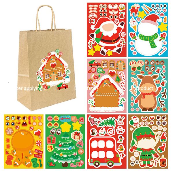 Outros adesivos decorativos 24 folhas decora￧￣o de natal boneco de neve gnome Elk Santa Claus Natal Tree Diy Bolsas de presente de decora￧￣o de decora￧￣o R￳tulos 221203