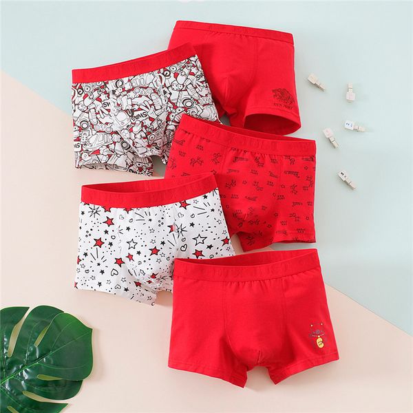 Mutandine 5 pezzi / confezione Ragazzi Intimo Cotone per bambini Casual Adolescenti Pantaloncini rossi Boxer Bambino Neonato Mutande Abbigliamento per bambini 221205