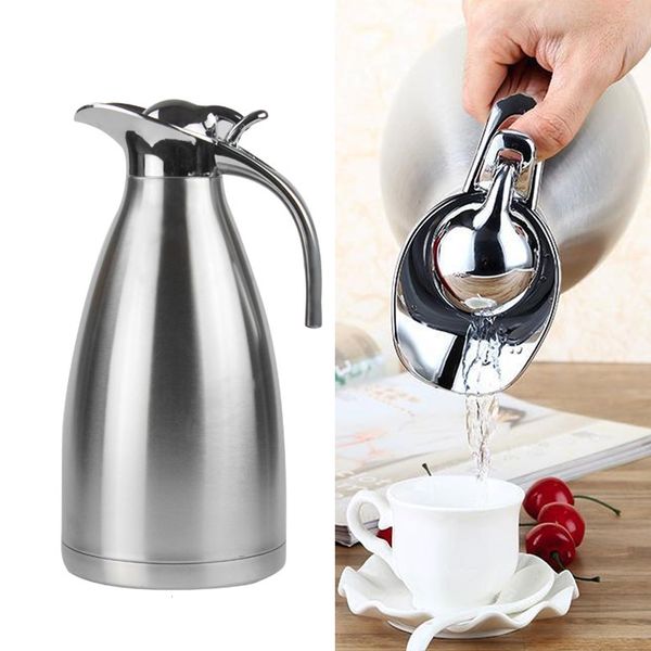 Thermos 2L Caraffa termica in acciaio inossidabile Boccetta sottovuoto Pressatura a mano Tipo Caffè Tè Pentola per latte Bottiglia termoisolante 221203