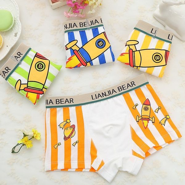 Höschen 4 teile / los Weiche Baumwolle Boxer Unterwäsche Jungen Kinder Shorts Nette Atmungsaktive Baby Slips Unterhosen Kinder Teenager Höschen 221205