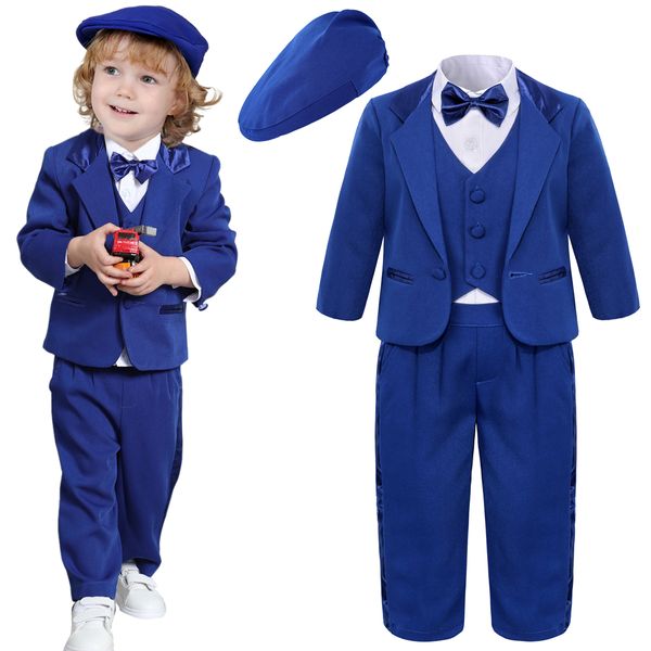 Abiti Neonato Abito da sposa Infantile Formale Primo compleanno Tuxedo Toddler P ography Abiti Cerimonia Benedizione Costume natalizio 4 pezzi 221205