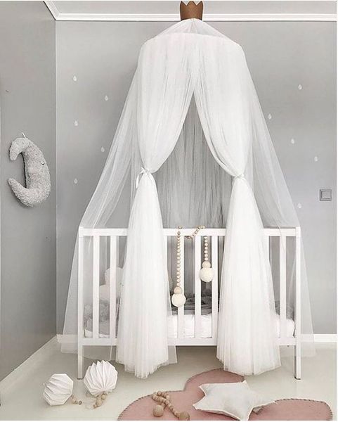 Rede de berço Crianças Decoração do quarto pendurado Mosquito Cama de bebê Canopy Dome Dream Curtain Round Hung Kids 221205