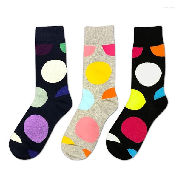 Meias masculinas Classic Color Dot Tide Brand Cotton Jacquard Argyle Street Model Roupas de qualidade perfeitas com Capitão Happy Sox