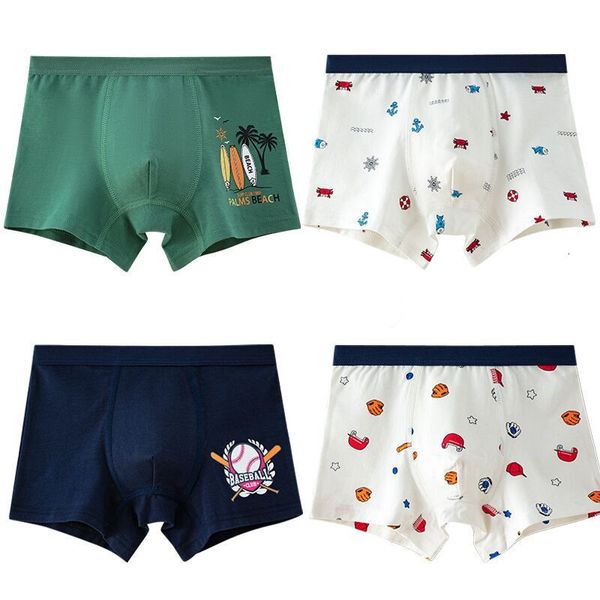 Külot 4pcs Lot Boys Boxer Çocuklar Stewear Sıyırılmış lacivert Cato Damgarlar Erkek Giyim 221205