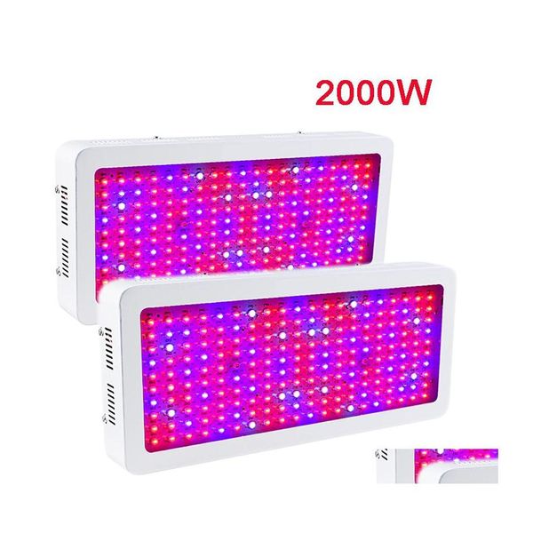 Grow Lights 2000W Double Chip Led Grow Fl Spectrum Lights Rosso Blu Uv Ir per piante da interno e fiori Luce di consegna a goccia di alta qualità Oty0B