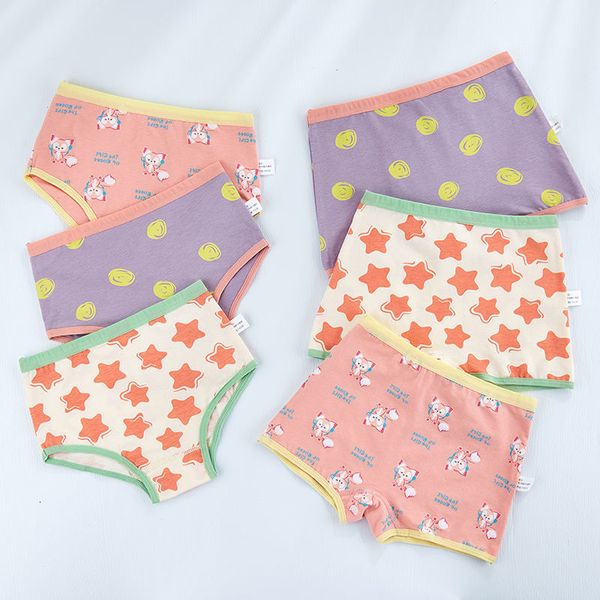 Höschen 6 Teile/los Weiche Baumwolle für Baby Mädchen Unterwäsche Stern Mädchen Prinzessin Atmungsaktive Schöne Boxer Briefs Panty Kinder Unterhosen 221205