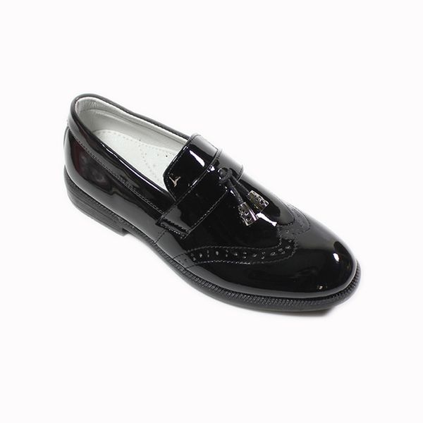 Turnschuhe Kinder Luxus Schuhe Kinder PU Leder Schwarz Spitz Slip Auf Quaste Loafers Junge Kleid Schule Party Hochzeit Trend Oxford 221205