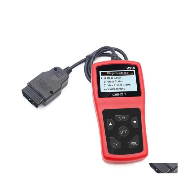 Диагностические инструменты v319 OBD2 Scanner Code Reader Car Diagnostic Tool OBD 2 EOBD Читать чистый жир ELM327 MTIPLE LANGUAGE