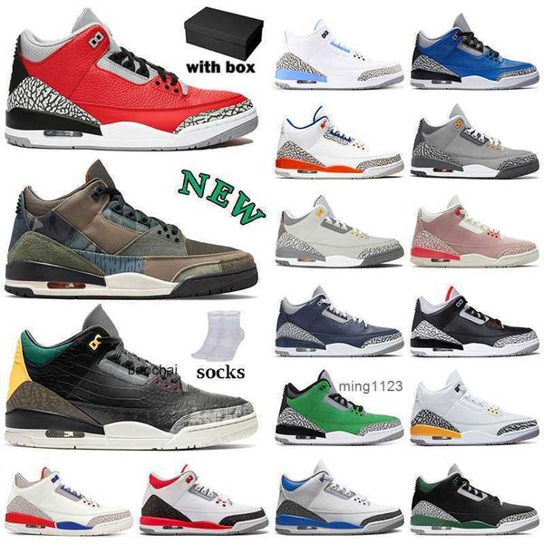 2023 mens womens jumpman 3s top 3 mens scarpe da basket inverno pelle scamosciata deisnger animal pack istinto gatto leopardo modello unc blu nero bianco JORDON