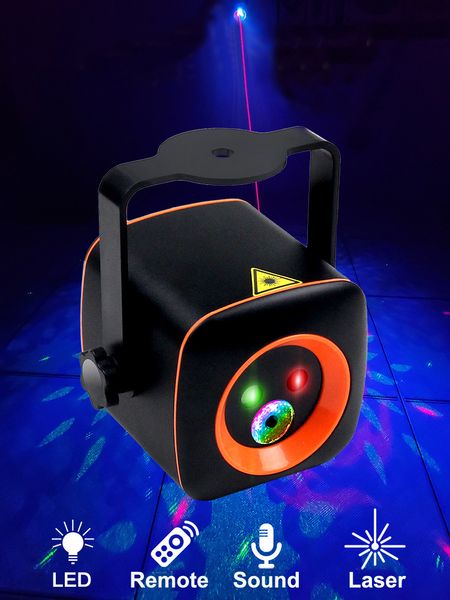 DJ Disco Stage Party Lights LED Laser Projector Light 32 Patterns RG USB Flash Strobe Porjector Effect Light com controle remoto