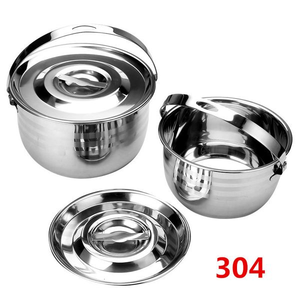 Zuppa Pentole 304 coperchio del bacino in acciaio inox zuppa pentola di cottura olio padella condimento cilindro barile ciotola uovo stufato pentola latte sale bottiglia di stoccaggio 221203