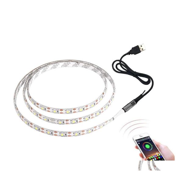 LED Şeritler 3528 RGB Işık Şeridi TV Arka Plan Bluetooth Uygulama Kontrolü Dimmable Board su geçirmez Demen Dağıtım Işıkları Li OTASR