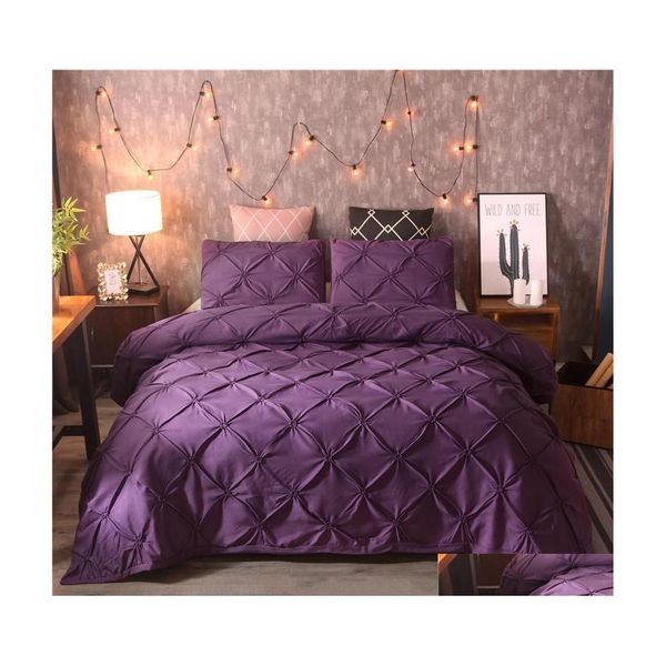 Conjuntos de cama conjuntos de cama de cor sólidos Quilt ER Pillowslip Lip Pling Flores Misture Size King Chegada 82xq K2 Drop Delivery Home G DHLFR