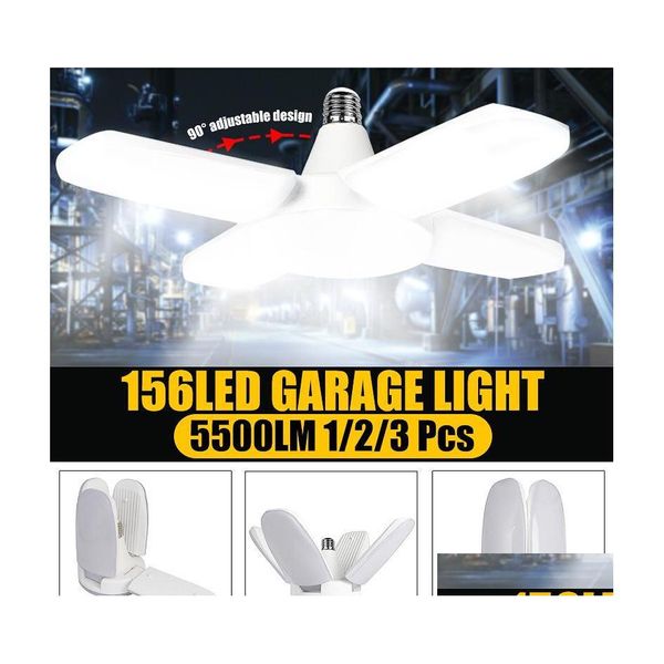 Светодиодные лампочки Супер яркие светодиодные BBS 60W E27 Fan Garage Light 5500LM 85265V 2835 High Bay Промышленное освещение для доставки падения мастерской Li OTCSB