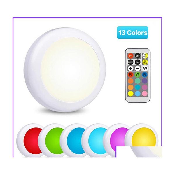 Gece Işıkları Brelong LED Dolap Işık 13 Renk RGB Pat Dimmable Çubuk Atmosfer Lamba Sayaç Aydınlatma Uzaktan Kumanda Gece 1 Pc Drop Otvro