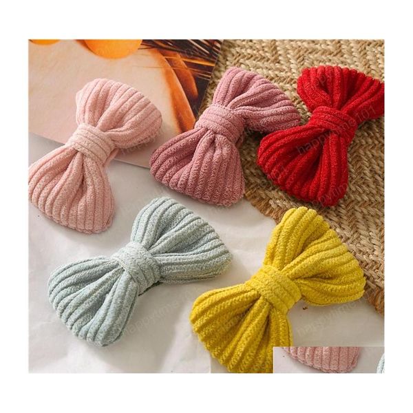 Fermagli per capelli Barrettes Colore della caramella Piccolo fiocco Bambini adorabili Ragazze Carino Bb Fermagli per capelli Accessori Bambini Coreano Bowknot Copricapo Capelli Dhrh7