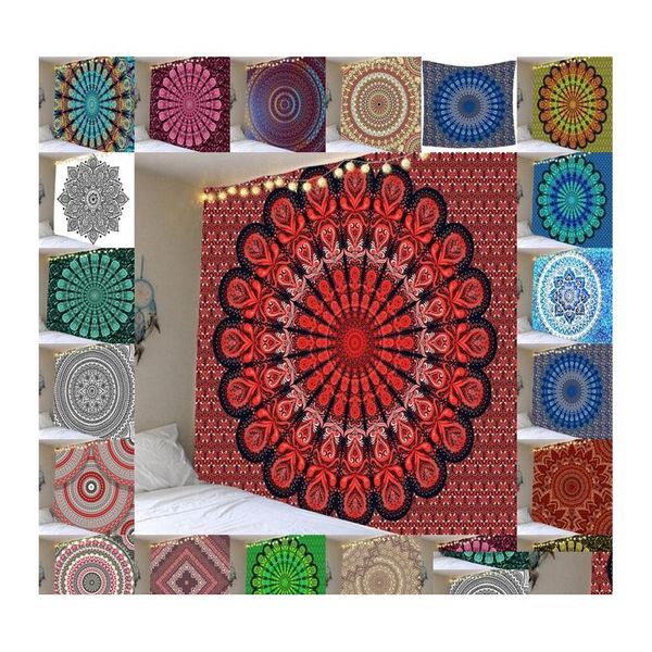 Tappeti India Mandala Tapestry Wall Hanging Tappeto Boho Decor Panno Arazzi Psichedelico Hippie Night Moon Walls 20220512 Q2 Drop Dhg7F