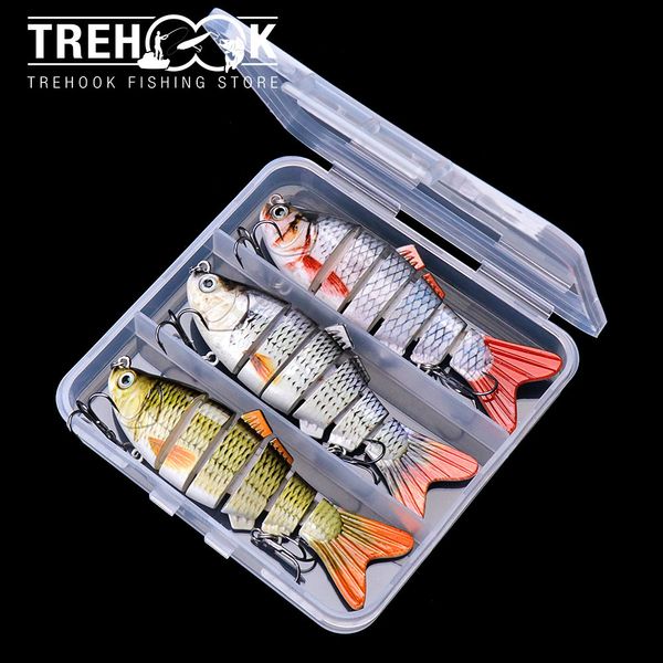 Esche esche TREHOOK 3 pezzi 10 cm 17g affondamento Swimbait Crankbaits esca da pesca Set di Wobblers per luccio artificiale Kit attrezzatura 221206