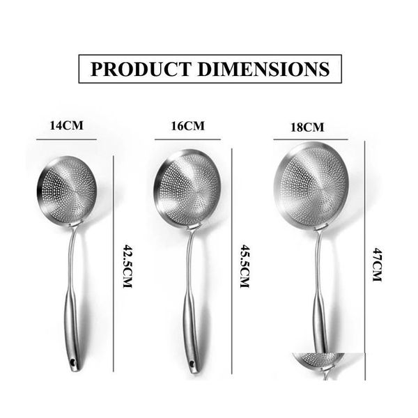 Другие кухонные инструменты 304 Окрашительная сталь скиммером ситеч