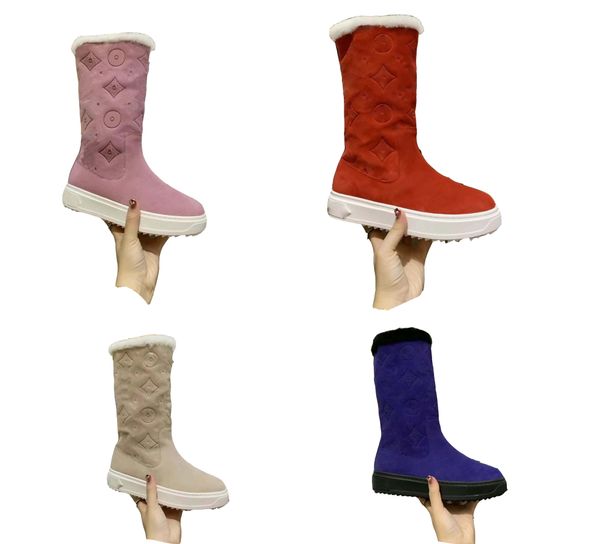 Дизайнерская новейшая женщина снежные сапоги Martin Platform Thin Slim Fit Boots Boots Boots Light Light Fashion Fashion Подличная осенняя зима оригинальная пряжка с размером коробки 35-43