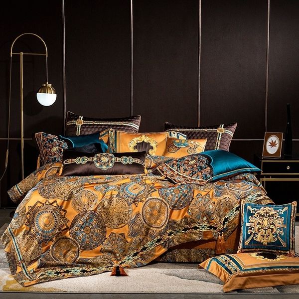 Bedding Sets Home Chic 4 6 10pcs Coloque Faux Silk Luxury grande