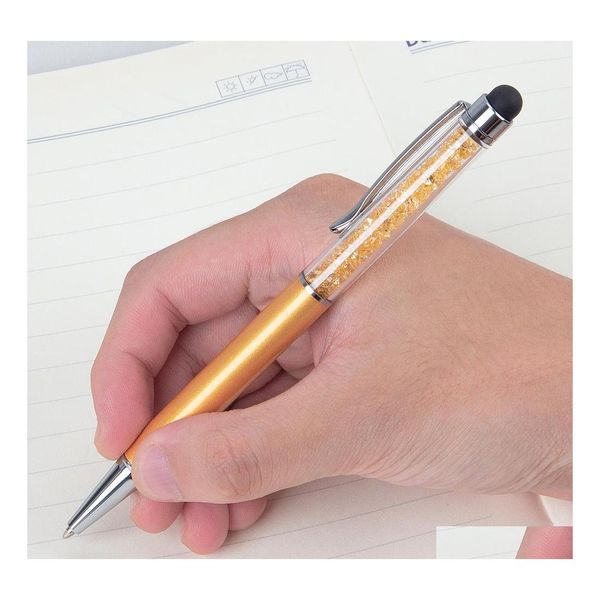 Canetas gel 1pcs shinestone cristal esfero de caneta moda criativa stylus touch para write write papery office school ballpen inventário wh dhqrd