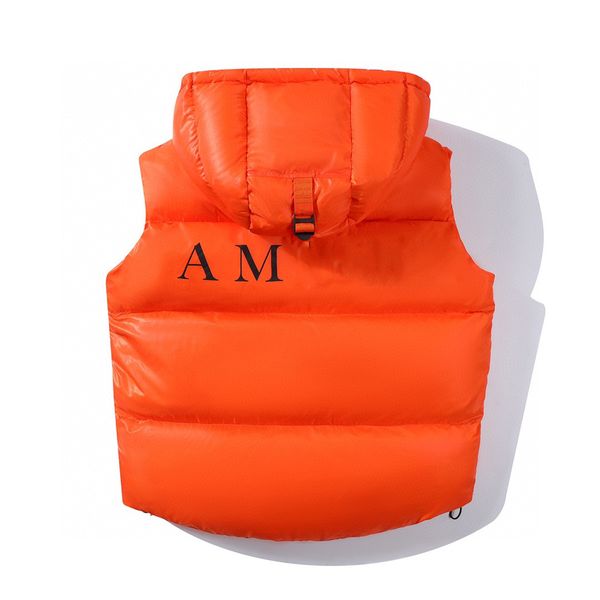 Jaqueta de designer de inverno para homem e mulher gilet Down Colete Homme Coletes Gilet Parkas casaco com capuz laranja preto Outerwear à prova d'água para homem blusão grosso sem mangas