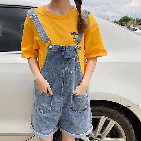 Damen-Overalls, Denim-Shorts, Strampler, Damen, lockere Mode, BiB, ultradünne Hose mit weitem Bein, große Größe 5XL, siamesische Hosenträger, Sommer-Overall