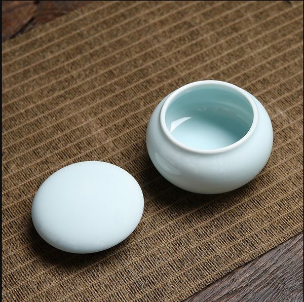 Pequenos mini caddies de chá de chá colorido esmalte de cerâmica porcelana garrafa em pó de armazenamento selado