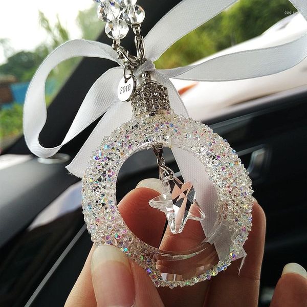 Decorazioni per interni Ornamenti di stelle di cristallo Ciondolo per auto Decorazione natalizia Specchietto retrovisore Styling Regalo di compleanno Regalo per ragazze