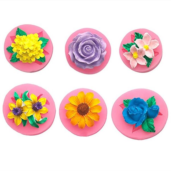 Set di stampi in silicone per fiori fatti a mano crisantemo caramelle torta fondente decorazione pasta di gomma Sugarcraft forniture per cottura MJ1242