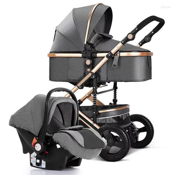 Bebek arabası bebek arabası 3 1 dört tekerlek arabası arabası arabası kinderwagen lüks buggy doğumlu puschair yüksek manzara